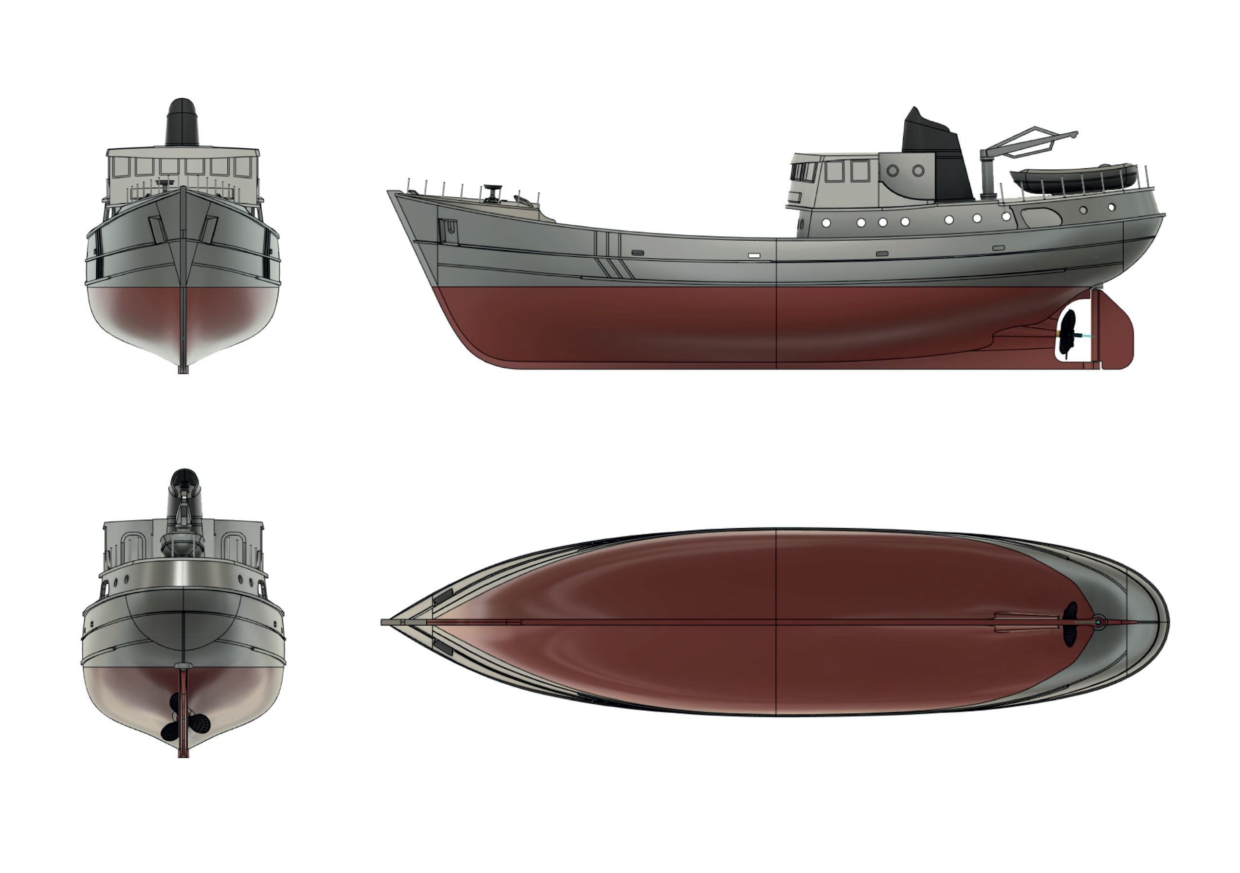 RC fishing boat 3D print model_10