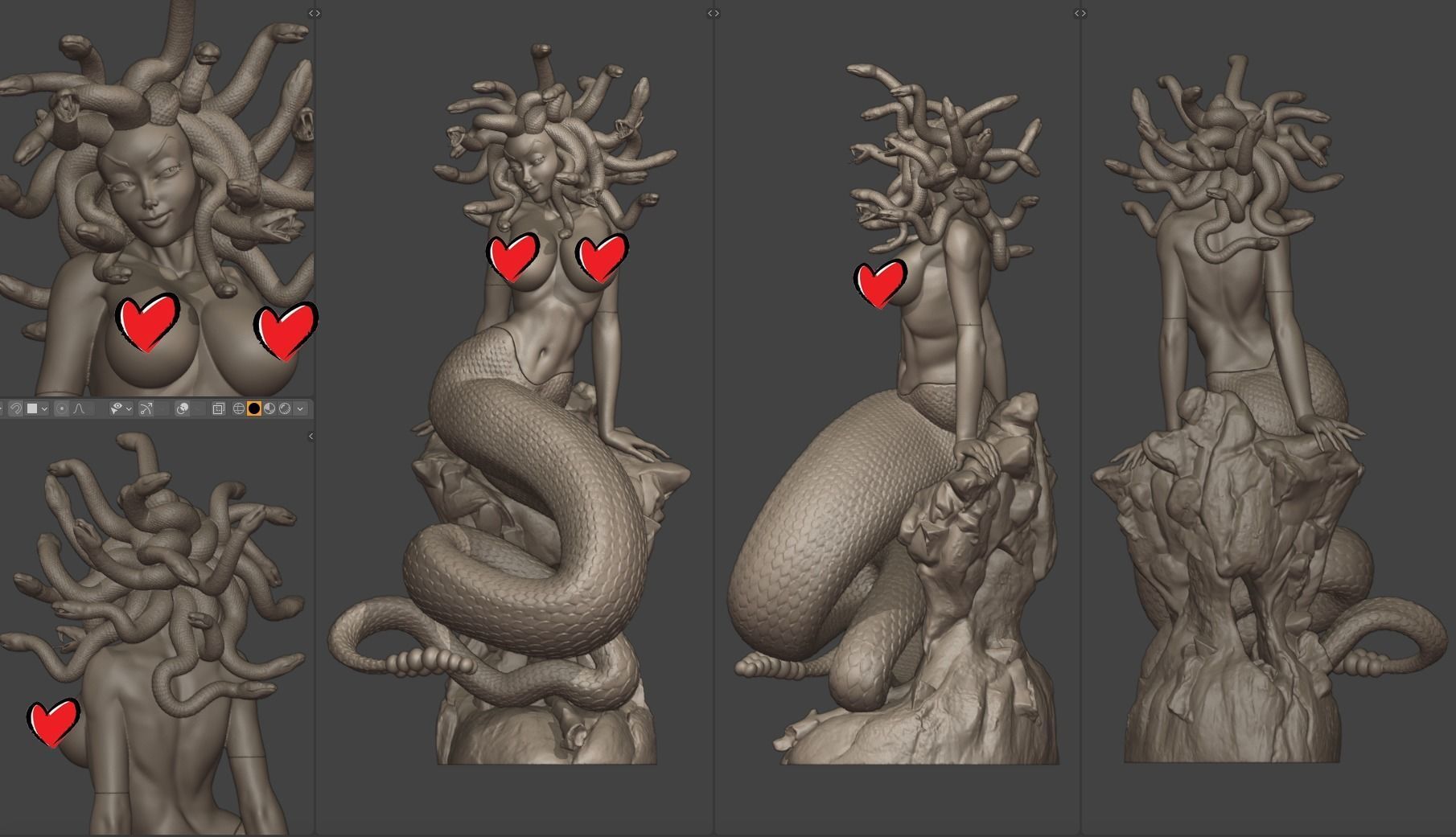Medusa PinUp - 1to10 STL 3D printing file 3D print model_21