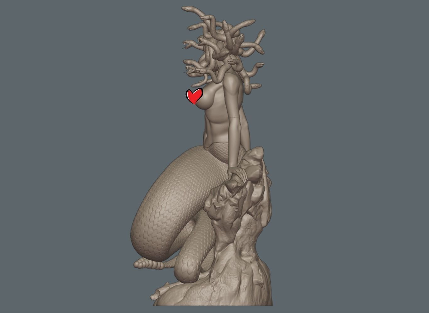 Medusa PinUp - 1to10 STL 3D printing file 3D print model_10