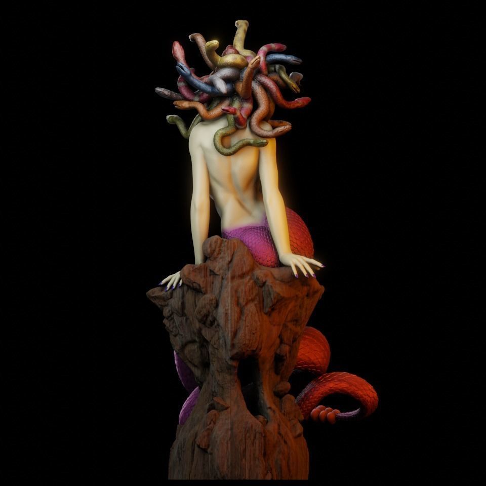 Medusa PinUp - 1to10 STL 3D printing file 3D print model_5