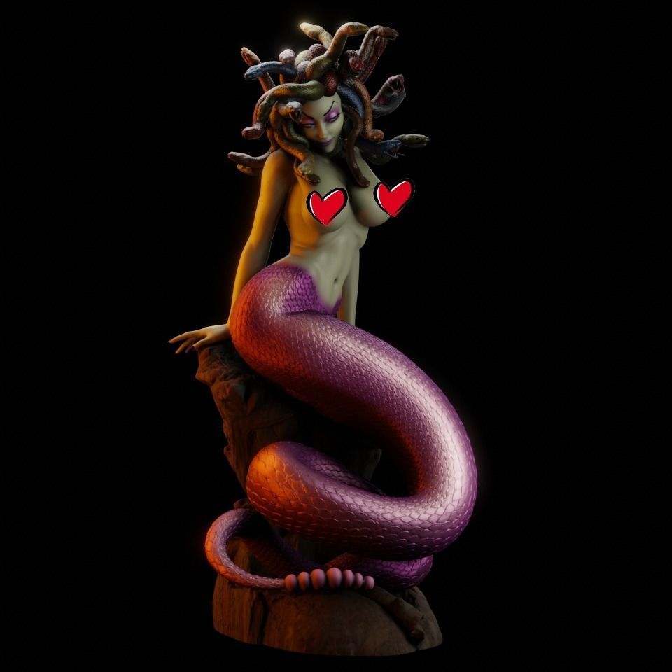 Medusa PinUp - 1to10 STL 3D printing file 3D print model_3
