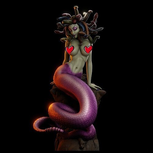 Medusa PinUp - 1to10 STL 3D printing file 3D print model