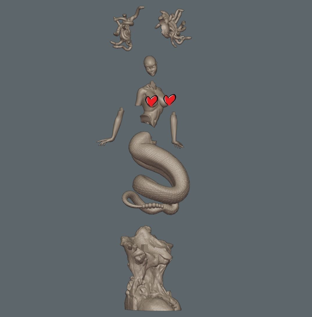 Medusa PinUp - 1to10 STL 3D printing file 3D print model_8