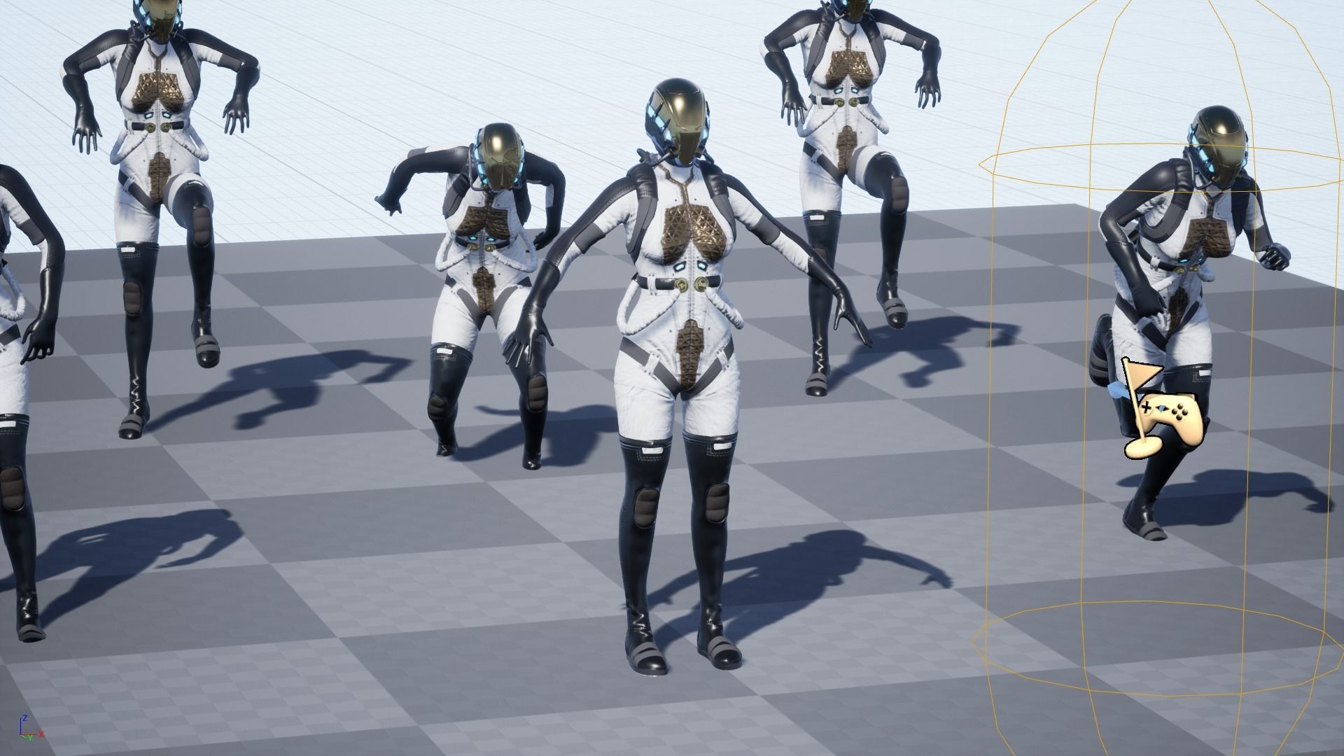 Space Girl Low-poly 3D model_12