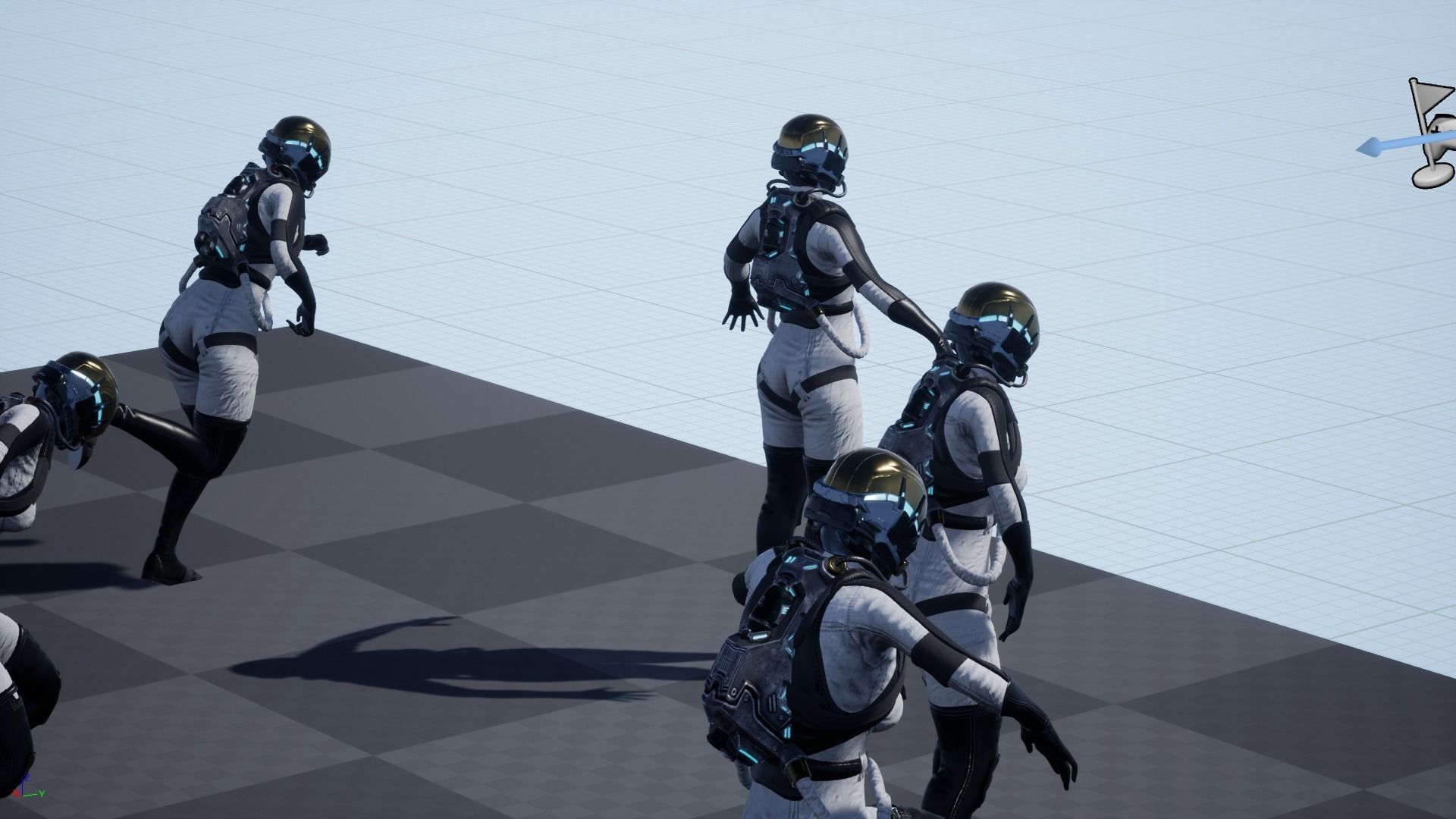 Space Girl Low-poly 3D model_16