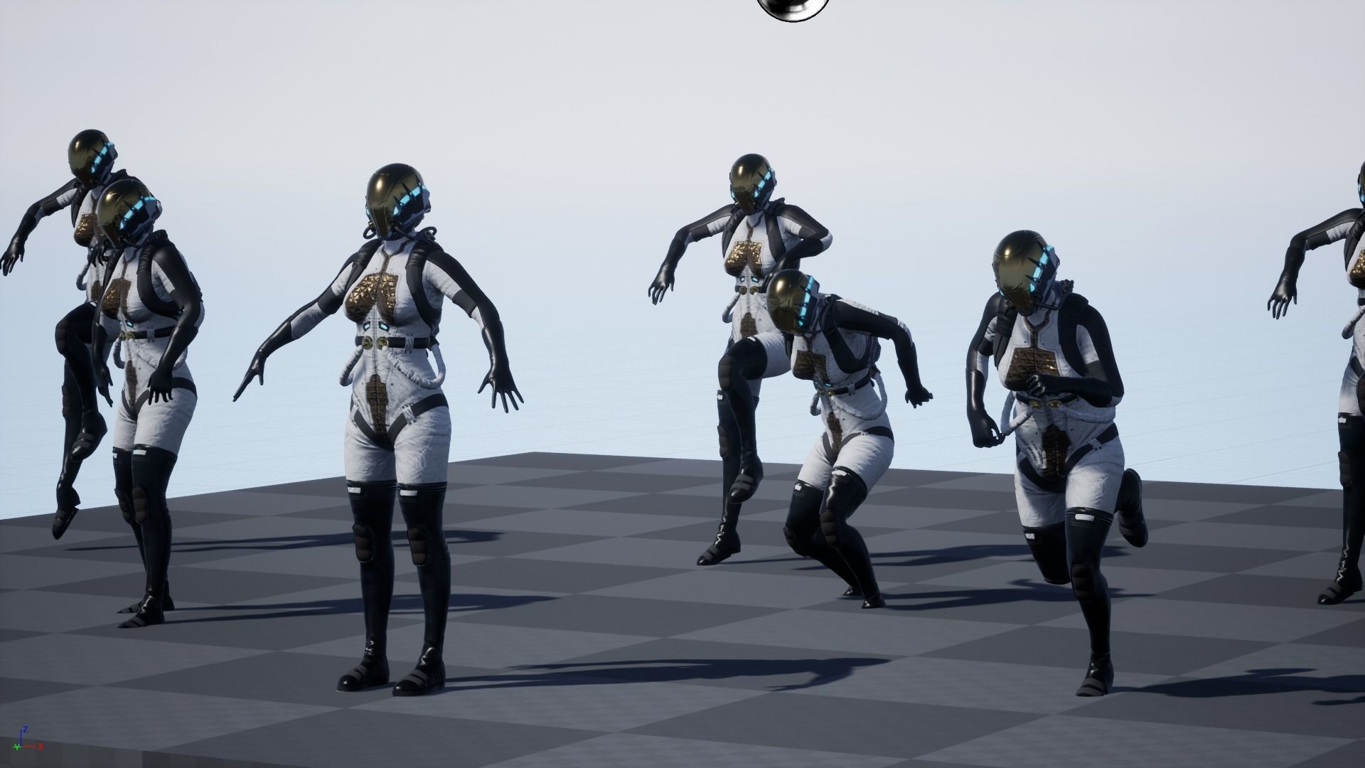 Space Girl Low-poly 3D model_14