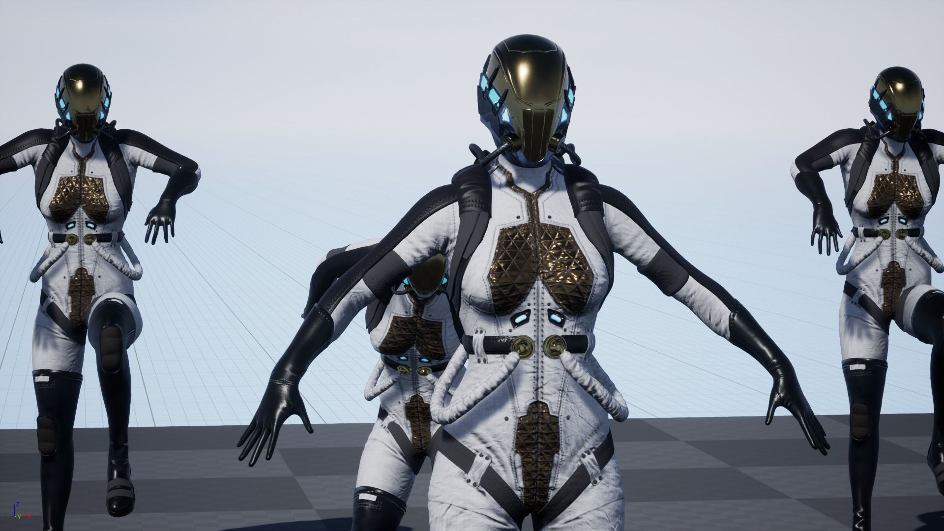 Space Girl Low-poly 3D model_15