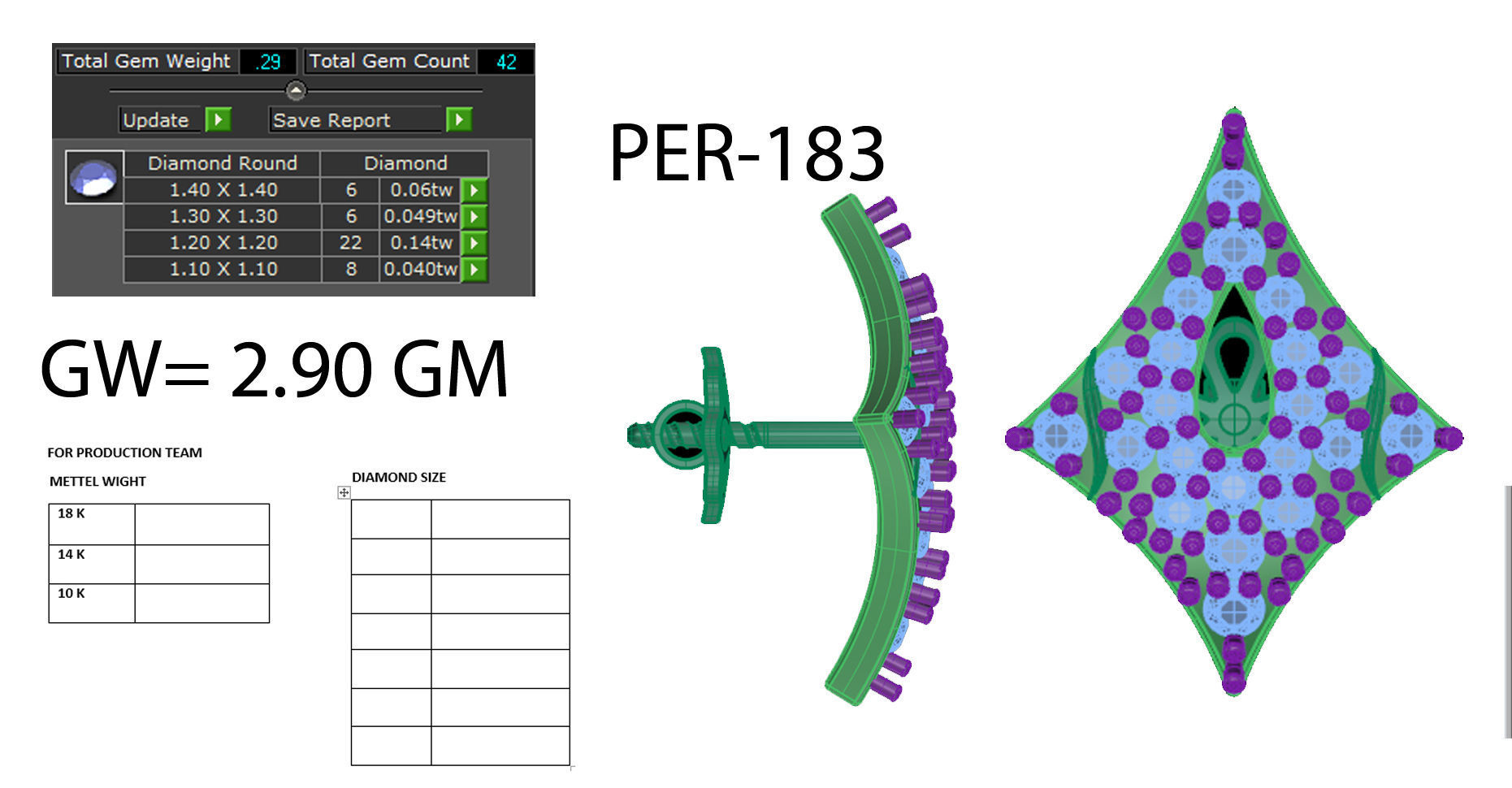 Jewelry Set 3D model diamond ring gold and rose gold 3D print model_14