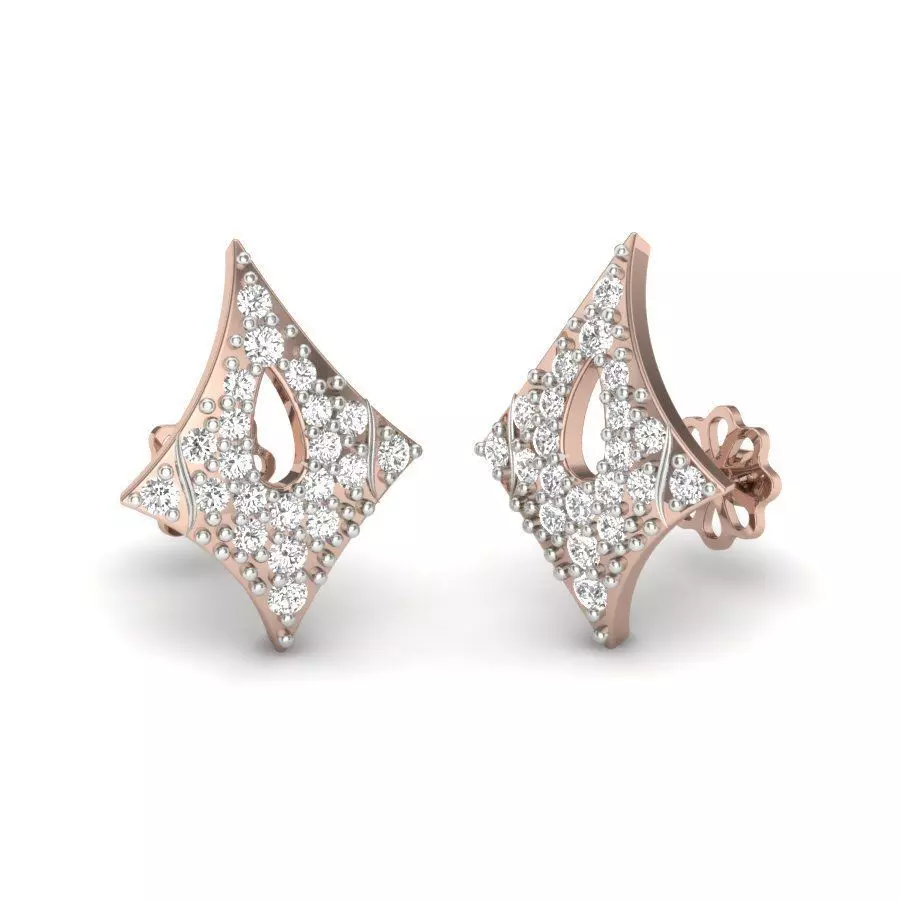 Jewelry Set 3D model diamond ring gold and rose gold 3D print model_0