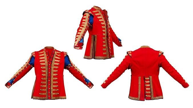Red Stud Jacket Low-poly 3D model
