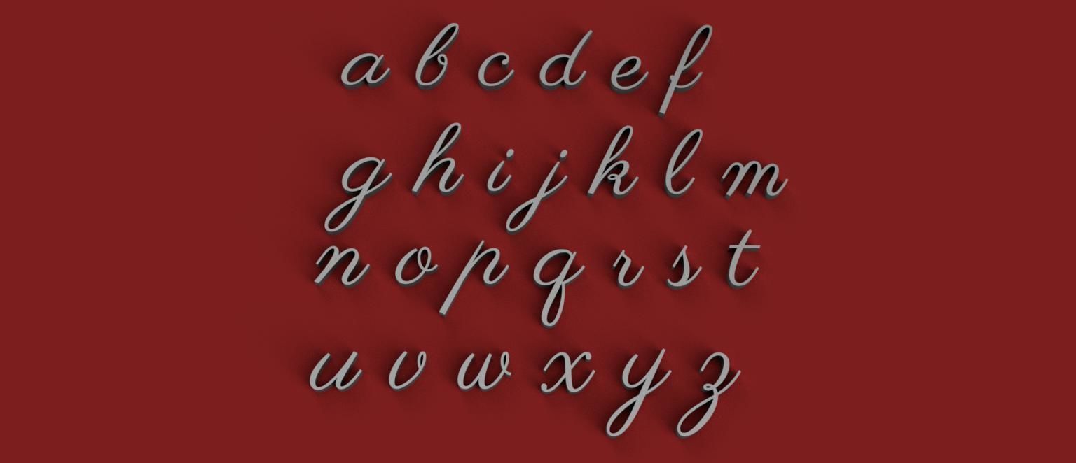 PARISIENNE uppercase and lowercase 3D Letters STL FILE 3D print model_9