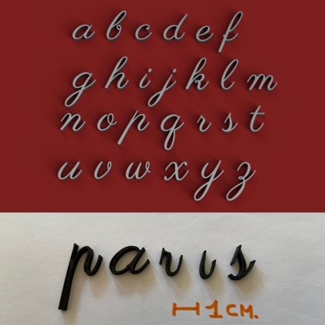 PARISIENNE uppercase and lowercase 3D Letters STL FILE 3D print model_1