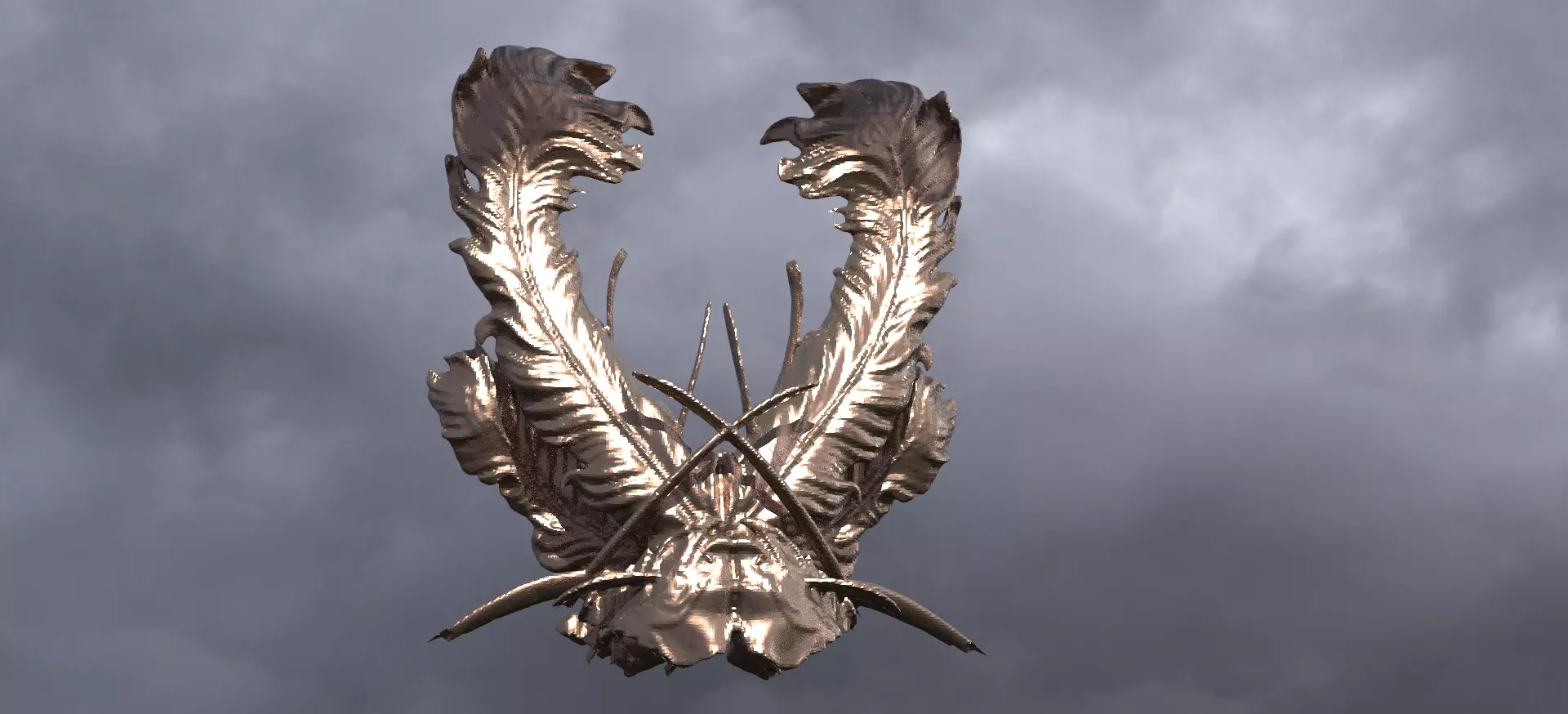 Baroque Hera Feathers  3D model_0