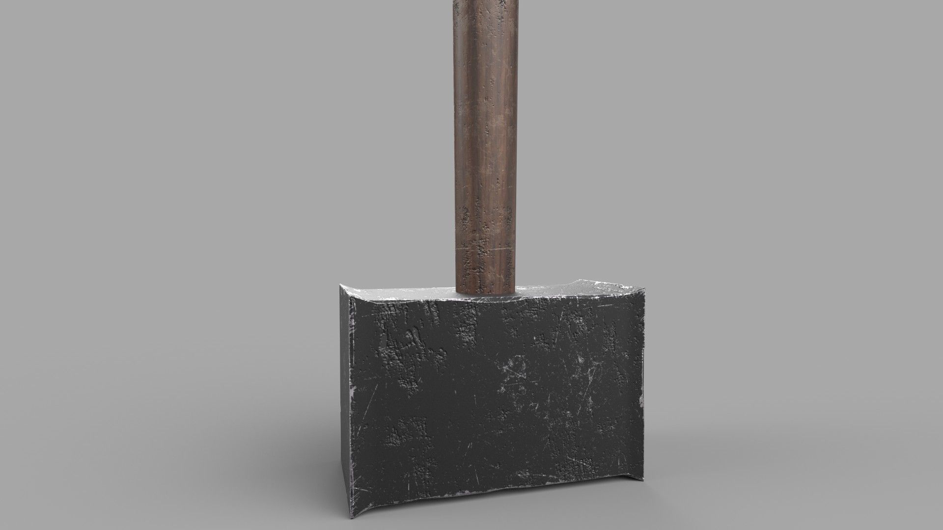 Hammer wooden shovel Low-poly 3D model_2