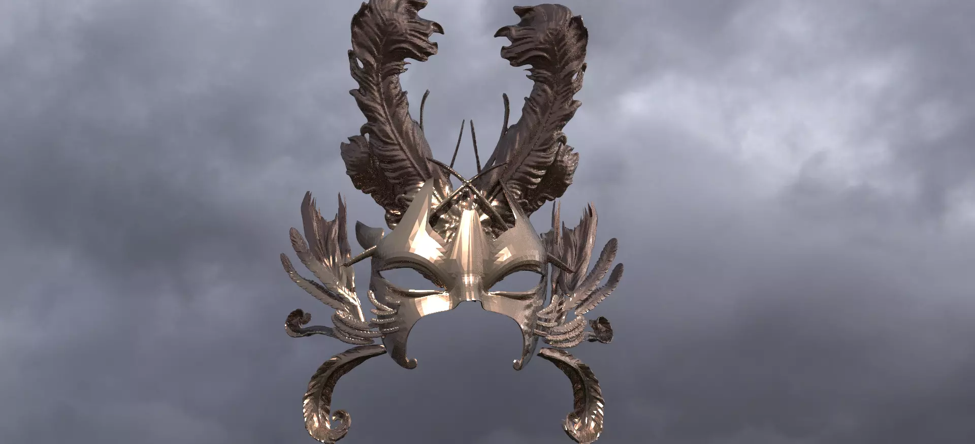 Baroque Elven Mask 3 3D model_0