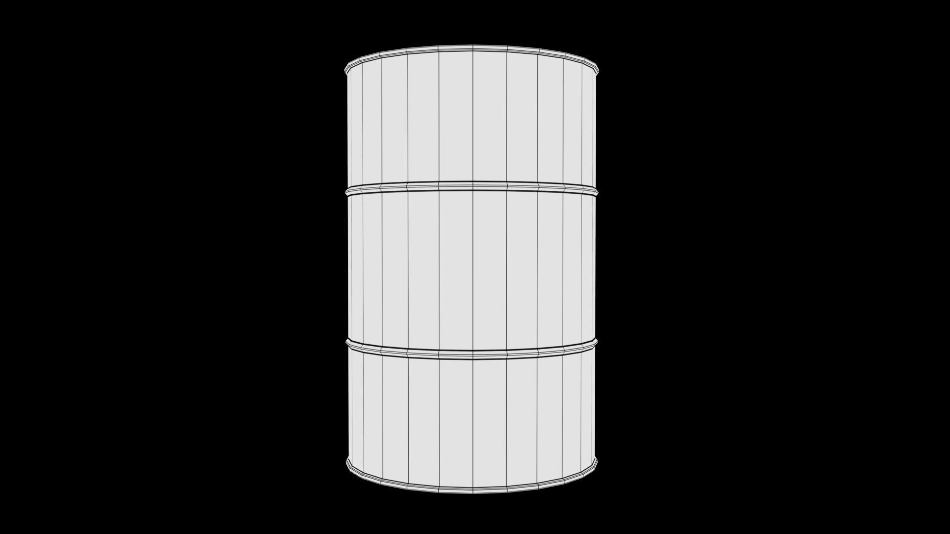 Oil barrel Low-poly 3D model_5