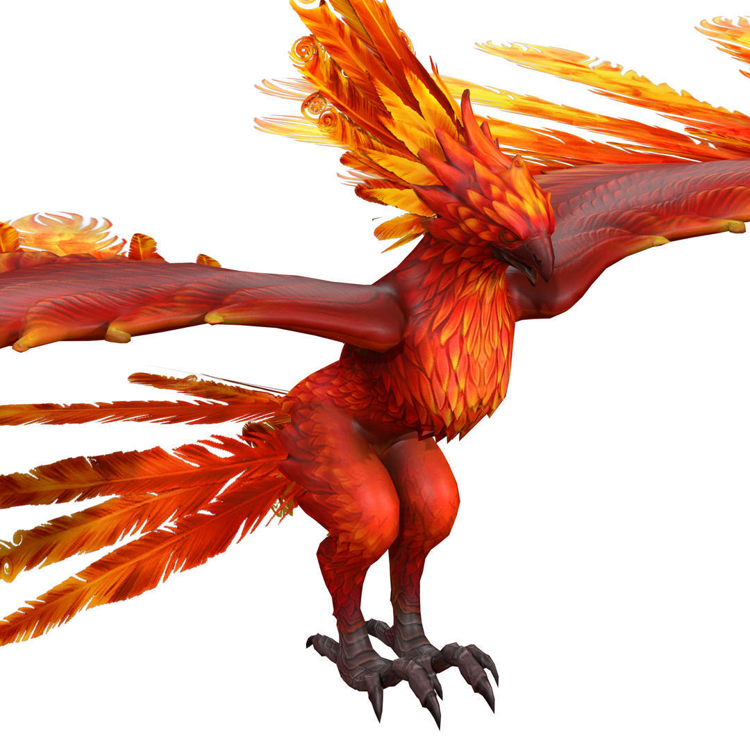 Phoenix Rigged 3D model Low-poly 3D model_1