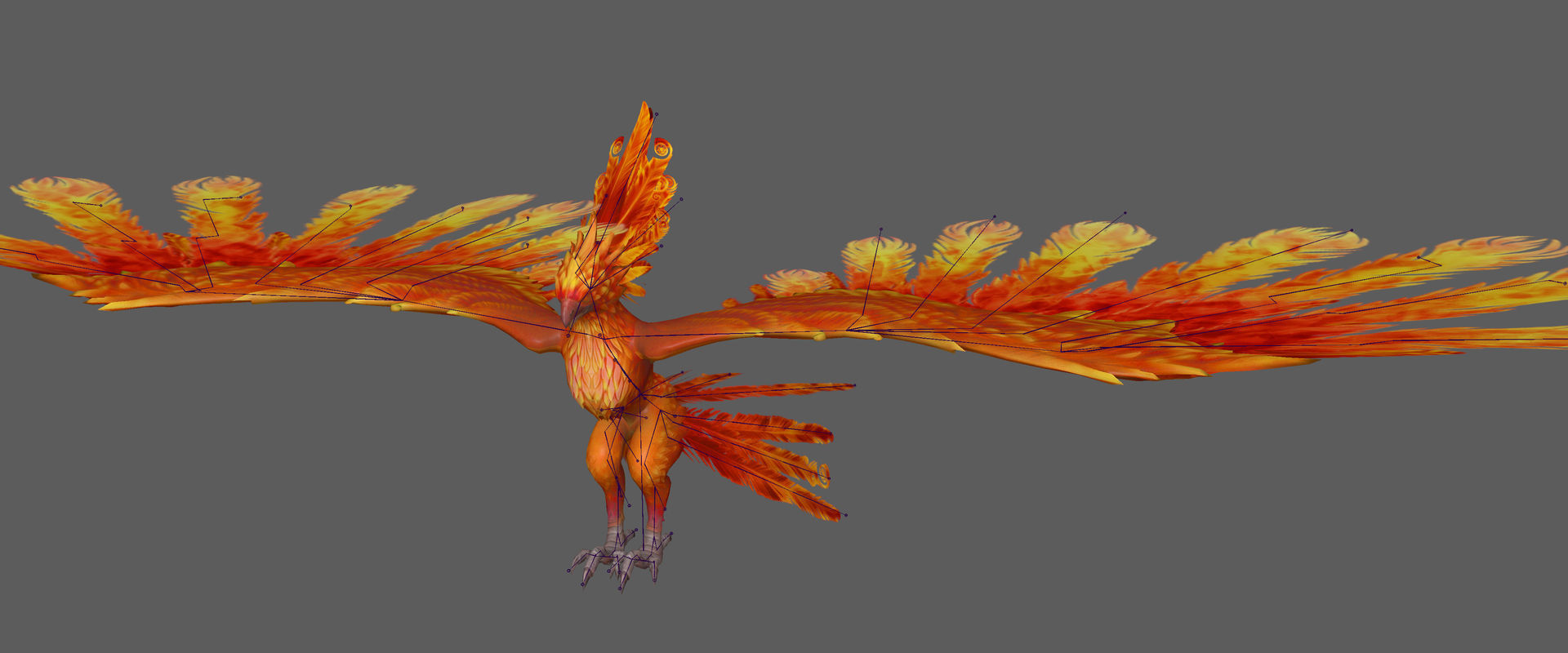 Phoenix Rigged 3D model Low-poly 3D model_5