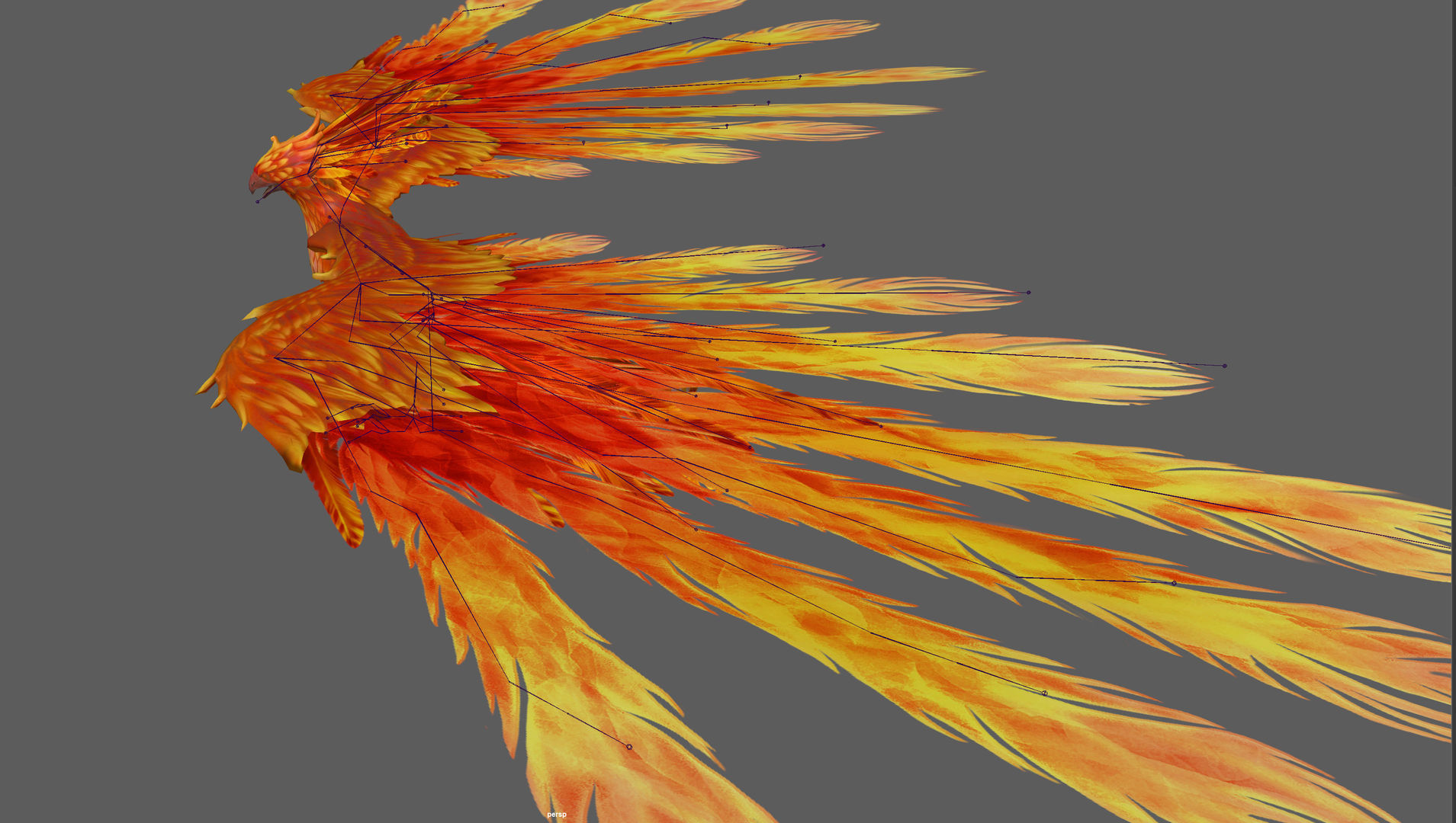 Phoenix Rigged 3D model Low-poly 3D model_15