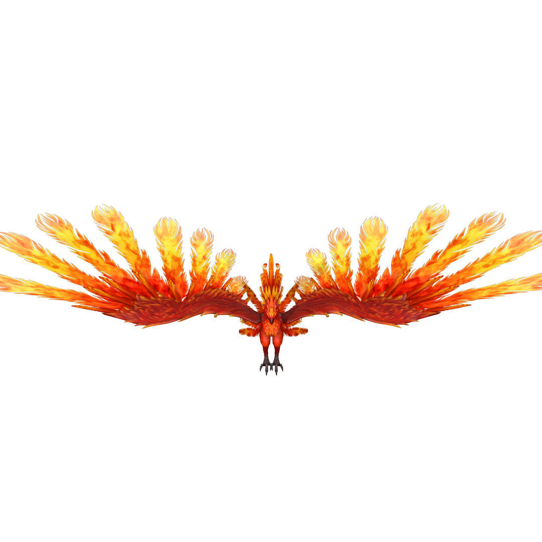 Phoenix Rigged 3D model Low-poly 3D model_3