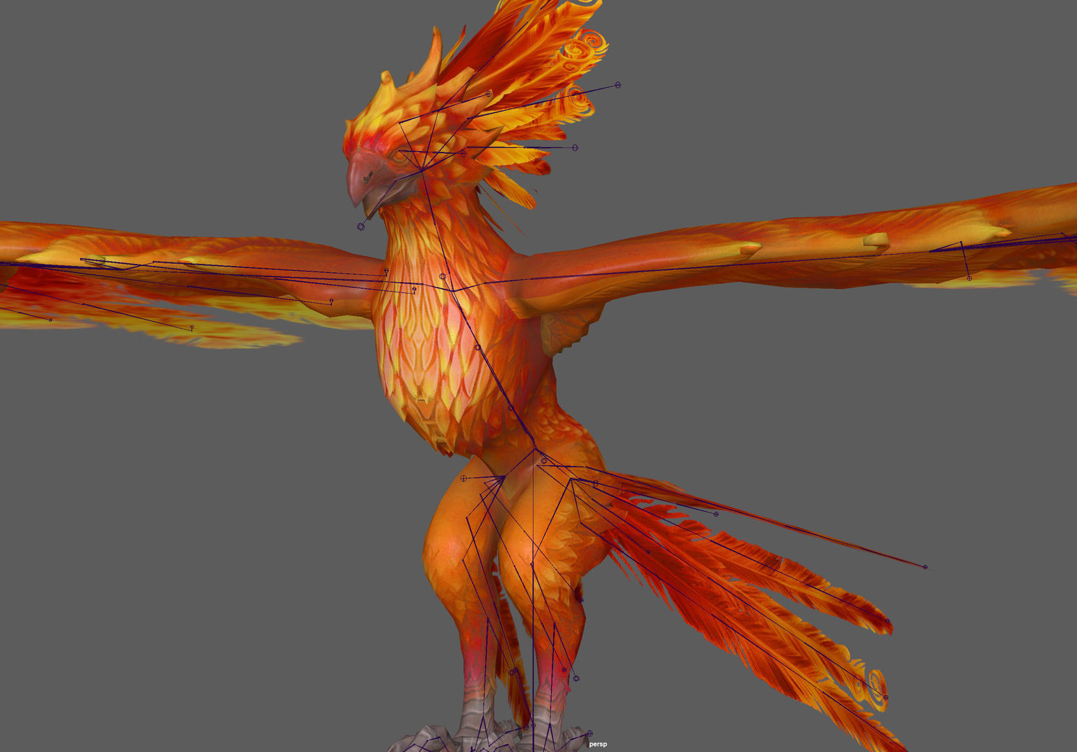 Phoenix Rigged 3D model Low-poly 3D model_10