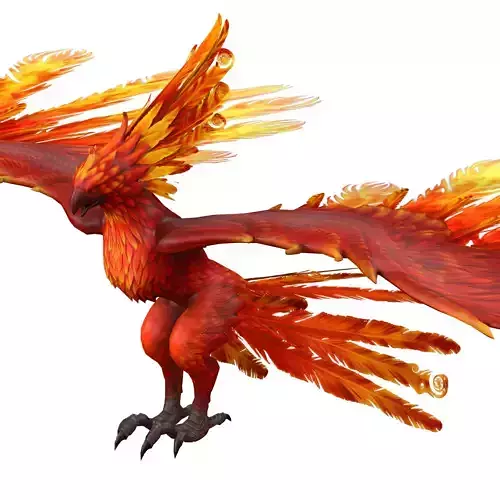 Phoenix Rigged 3D model Low-poly 3D model