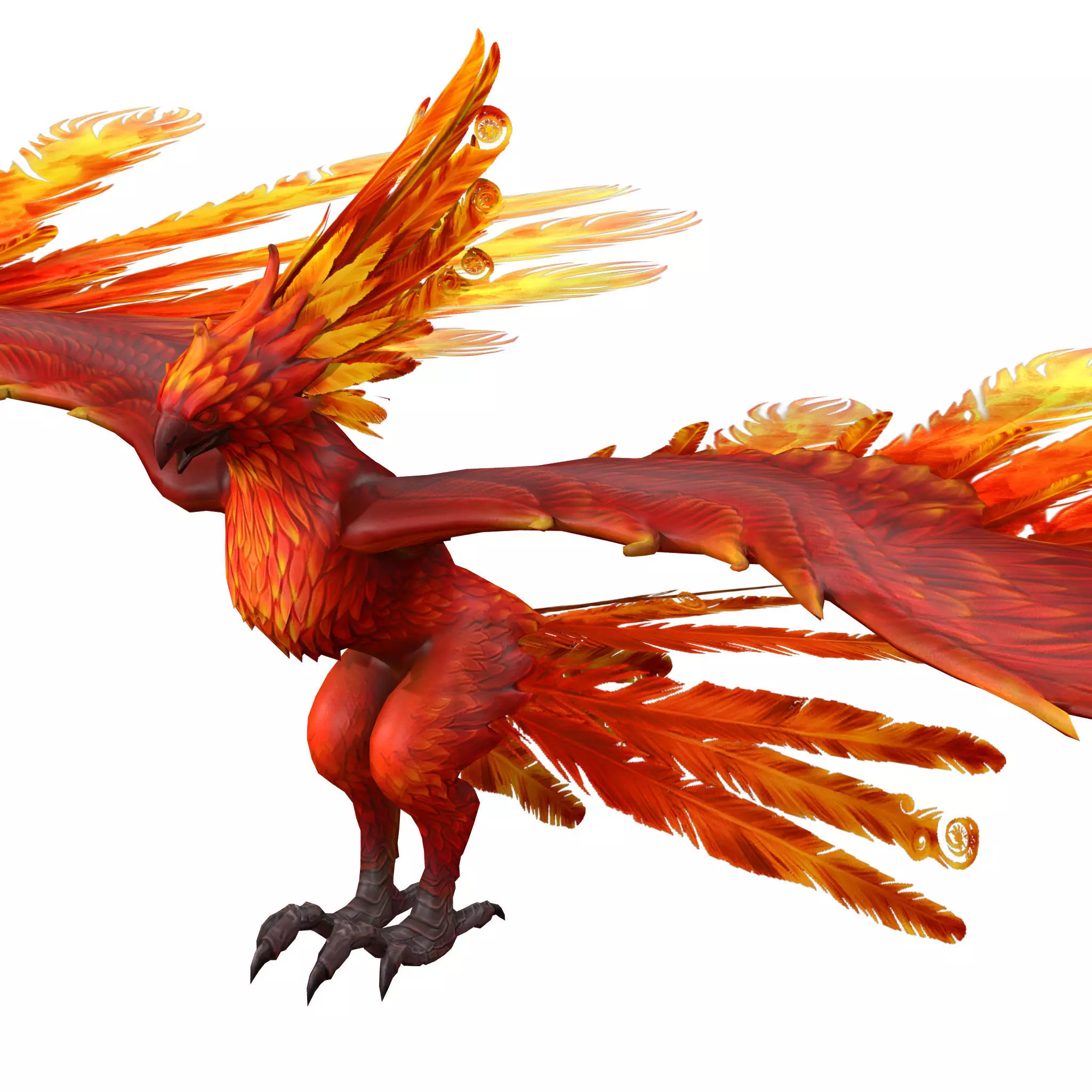 Phoenix Rigged 3D model Low-poly 3D model_0