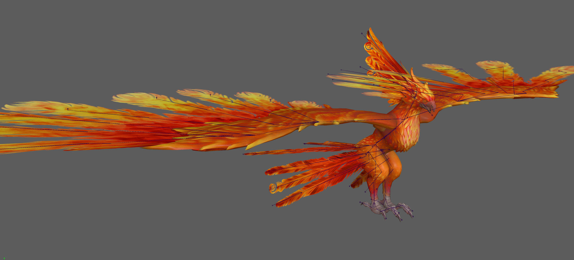 Phoenix Rigged 3D model Low-poly 3D model_11