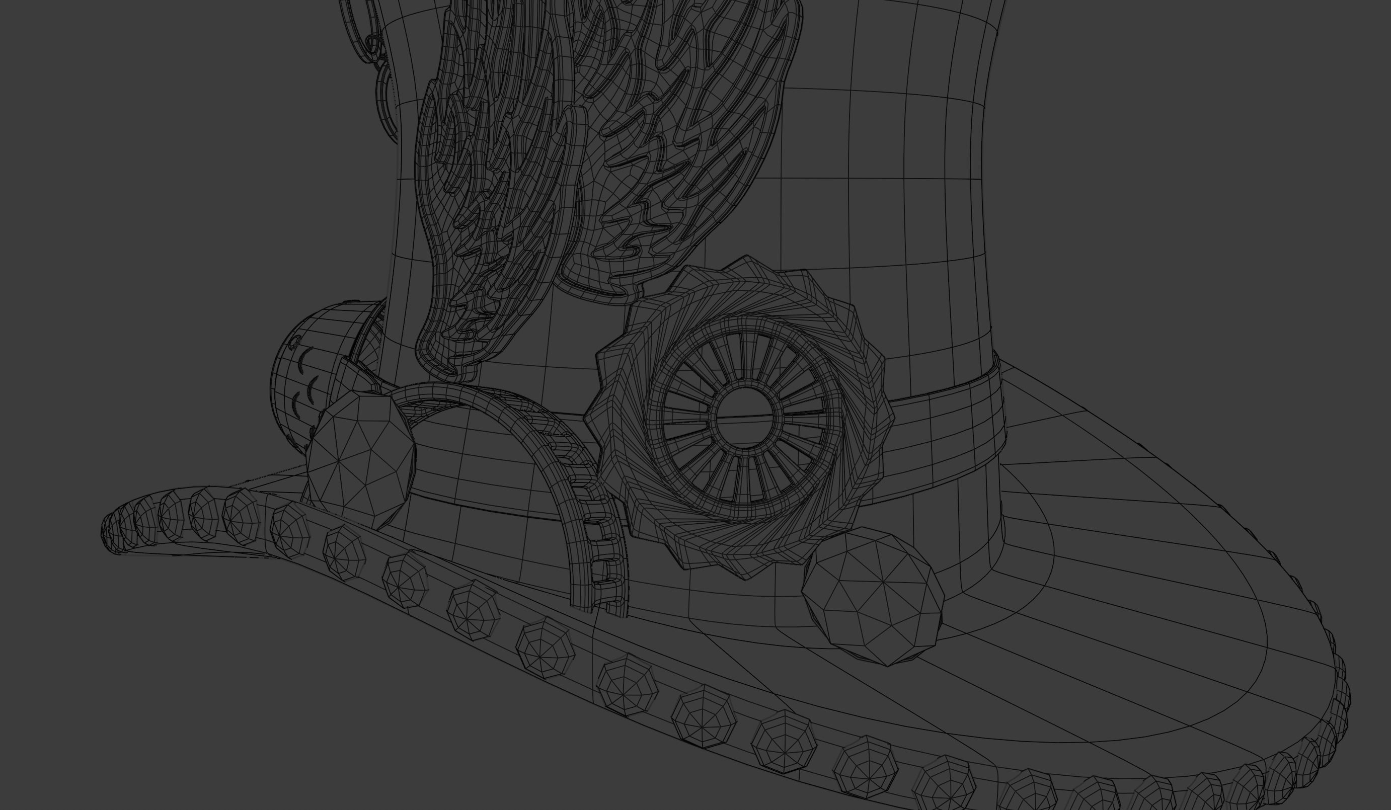 Leather hat in the style of steam punk 3D model_16