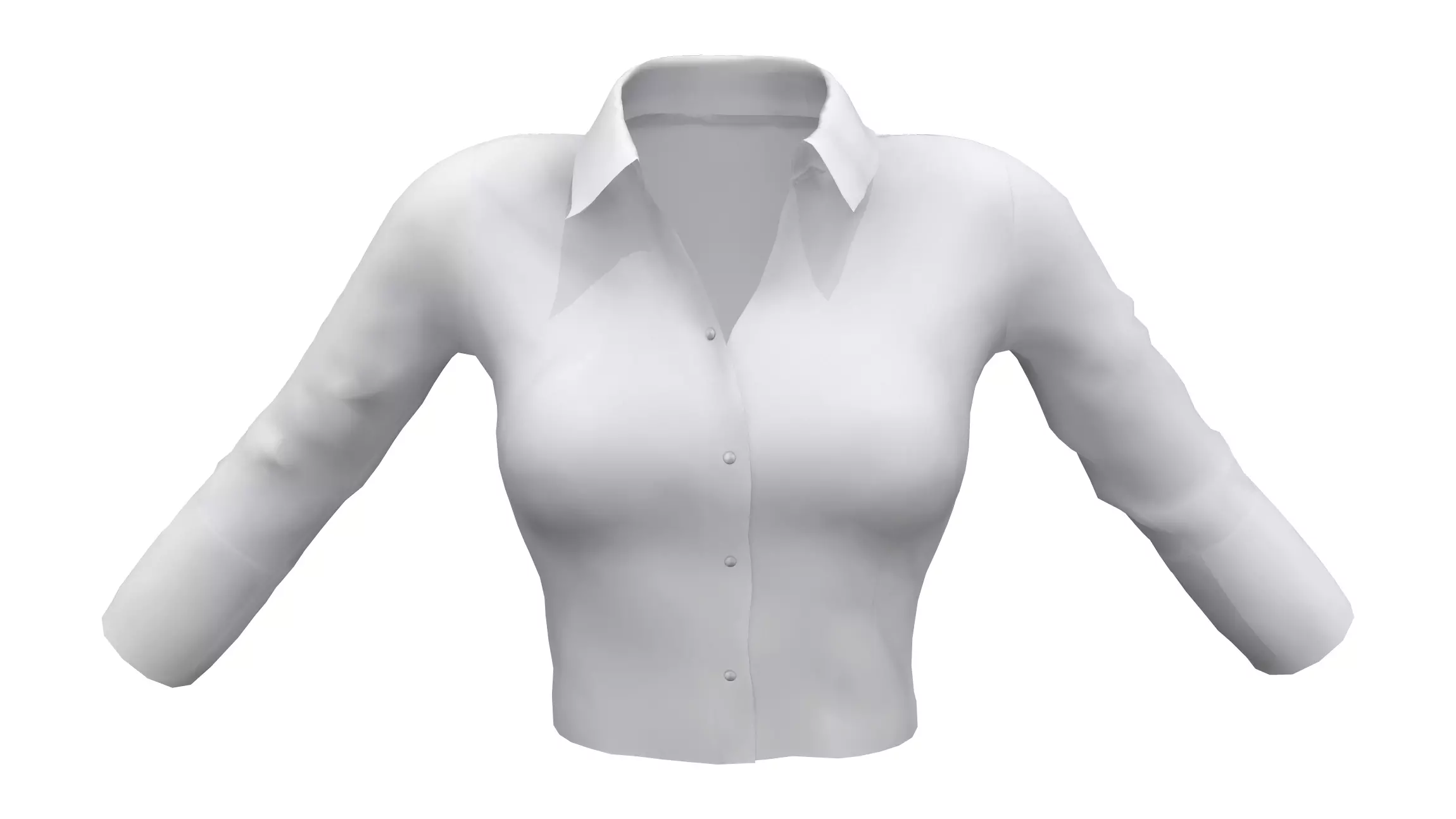 Ladies Slim Blouse Tucked for High Waists Low-poly 3D model