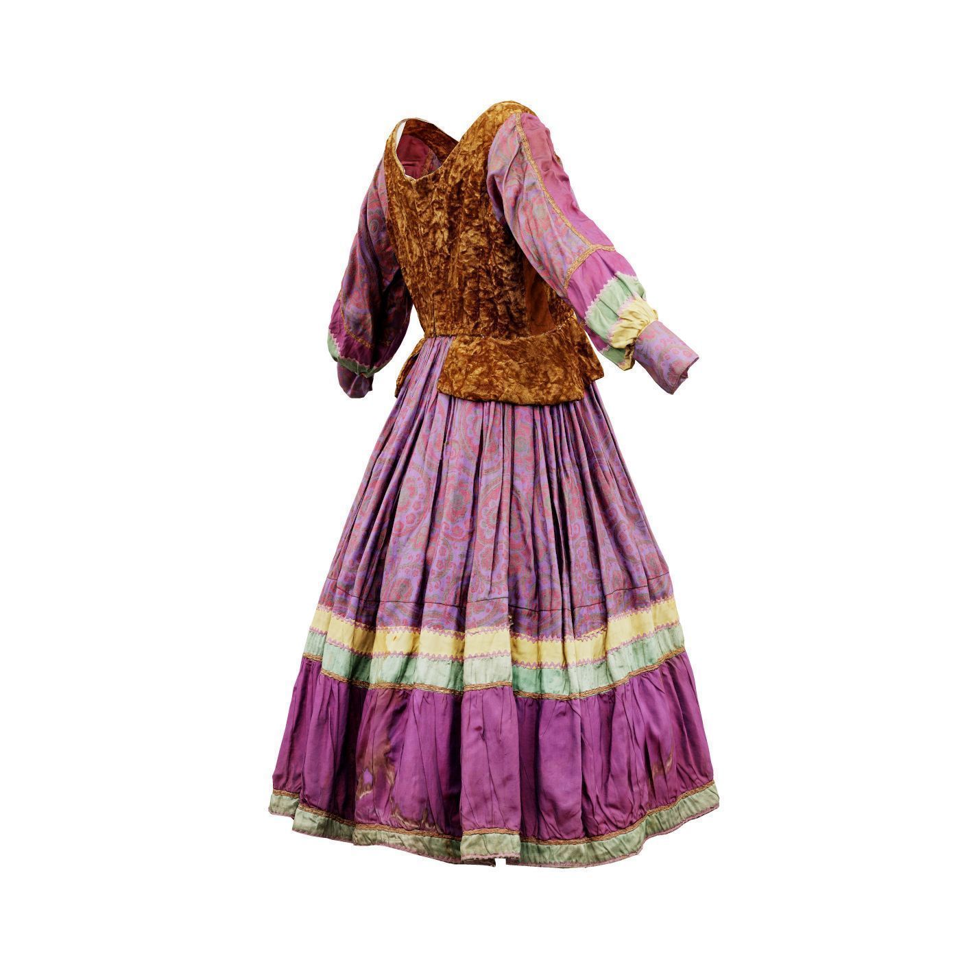 Pearlescent Dress Low-poly 3D model_6