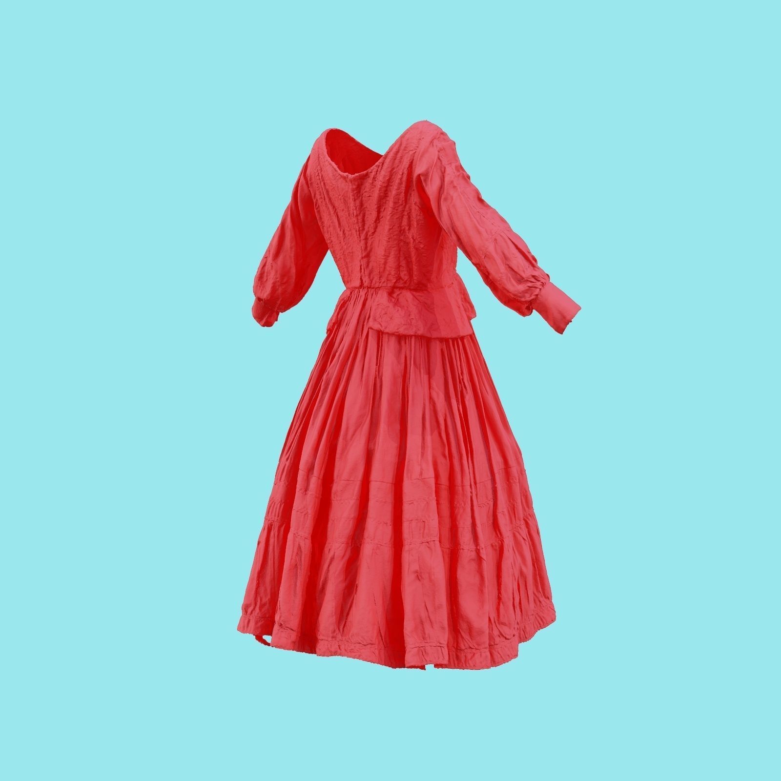 Pearlescent Dress Low-poly 3D model_23