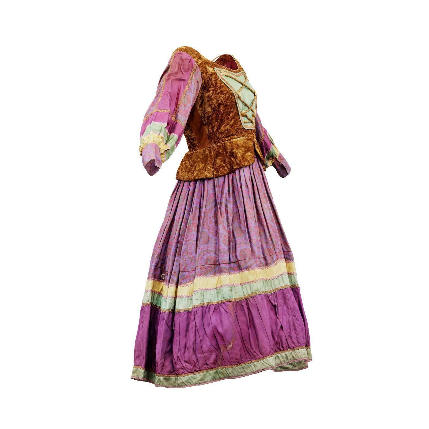 Pearlescent Dress Low-poly 3D model_4