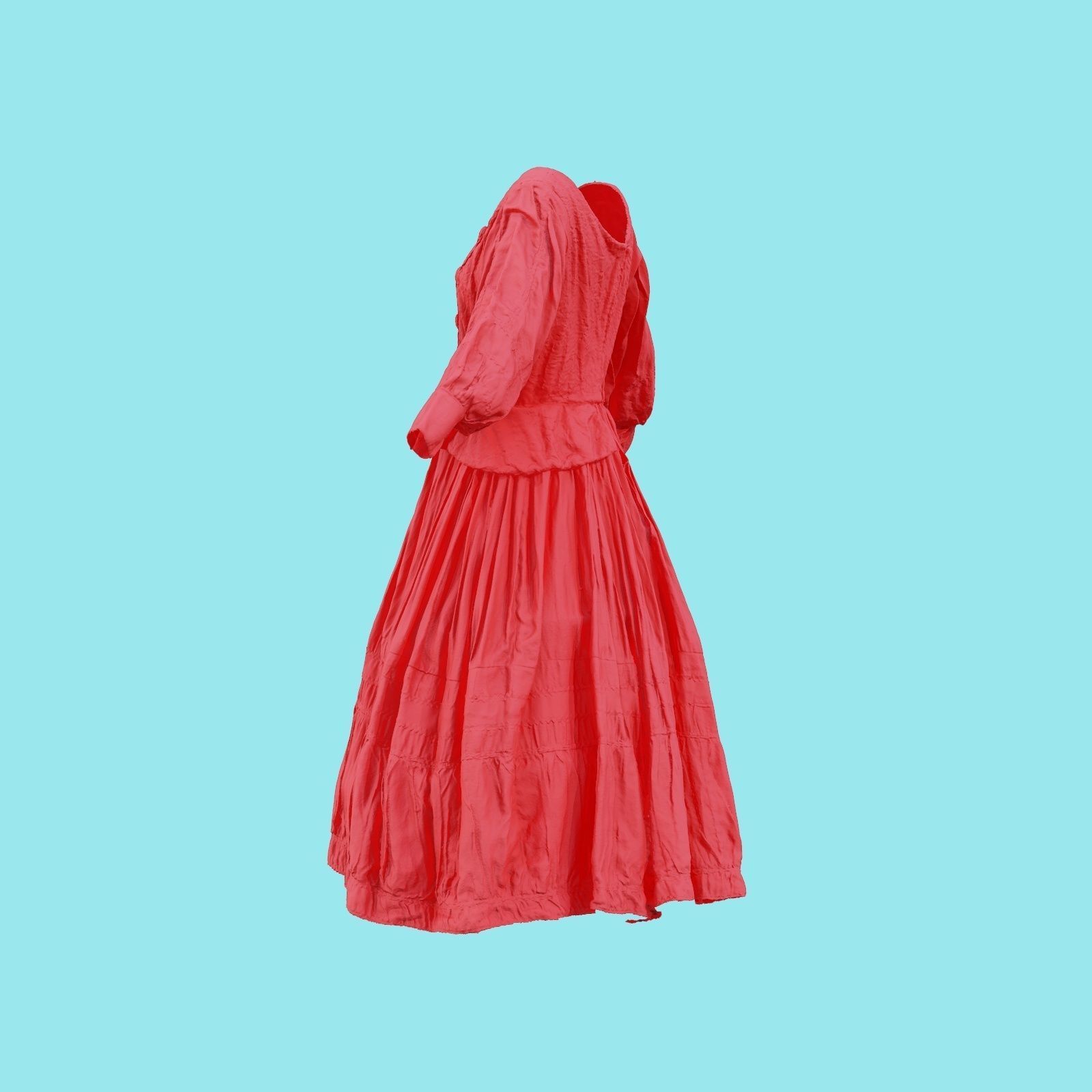 Pearlescent Dress Low-poly 3D model_19