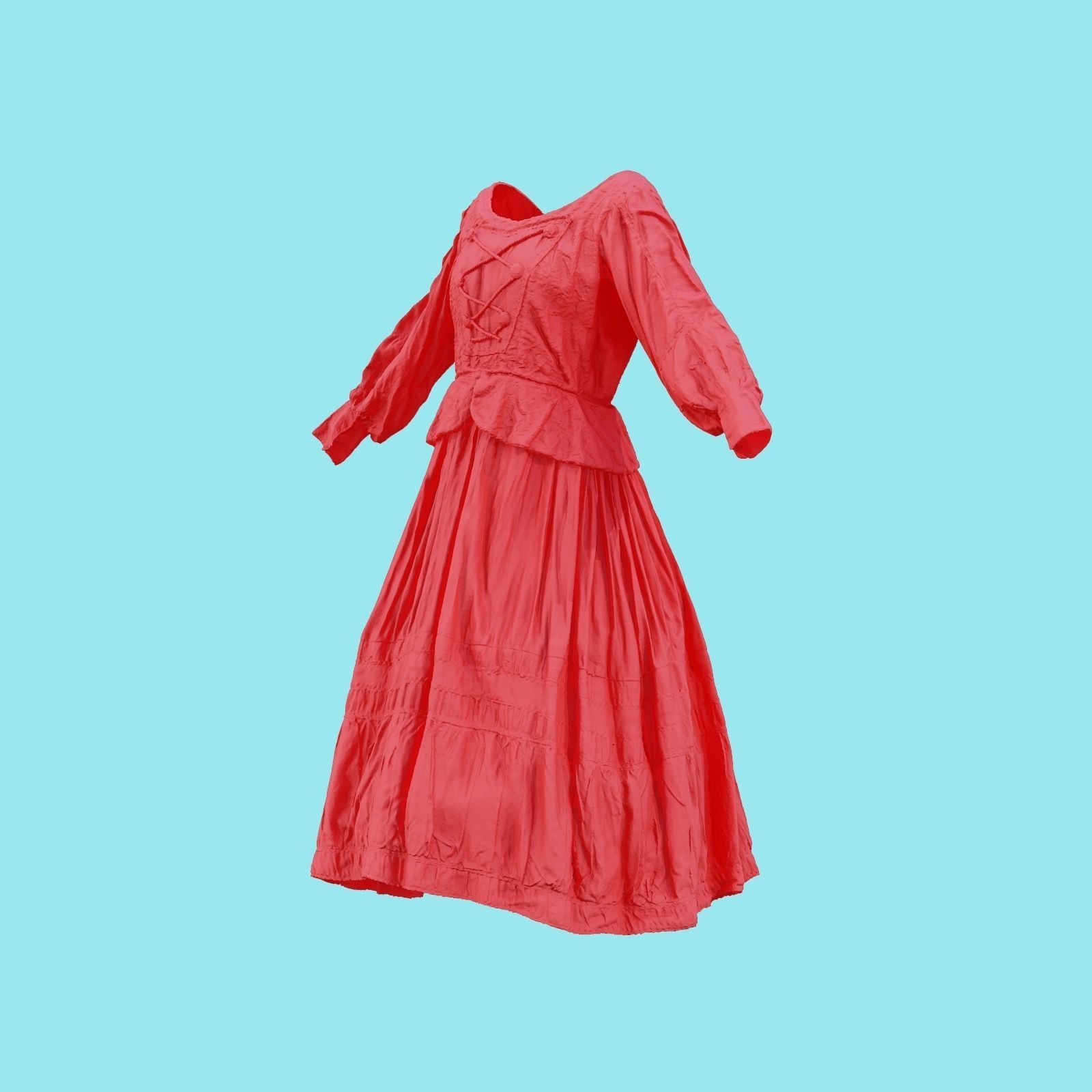 Pearlescent Dress Low-poly 3D model_20