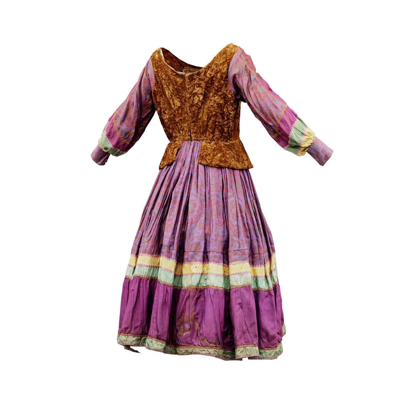 Pearlescent Dress Low-poly 3D model_7