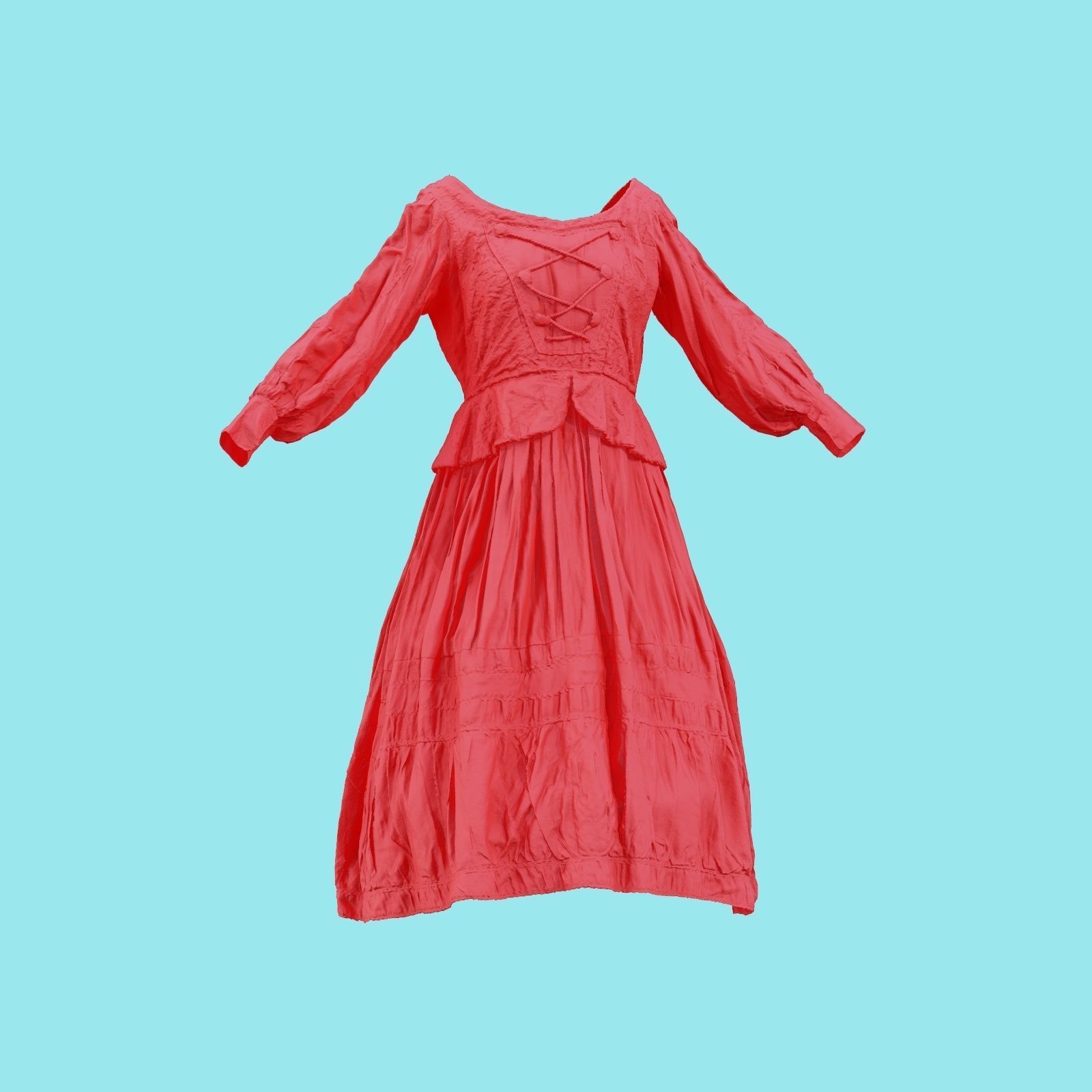 Pearlescent Dress Low-poly 3D model_21