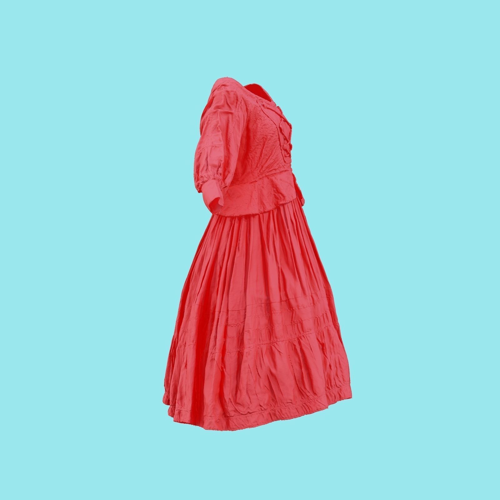 Pearlescent Dress Low-poly 3D model_22