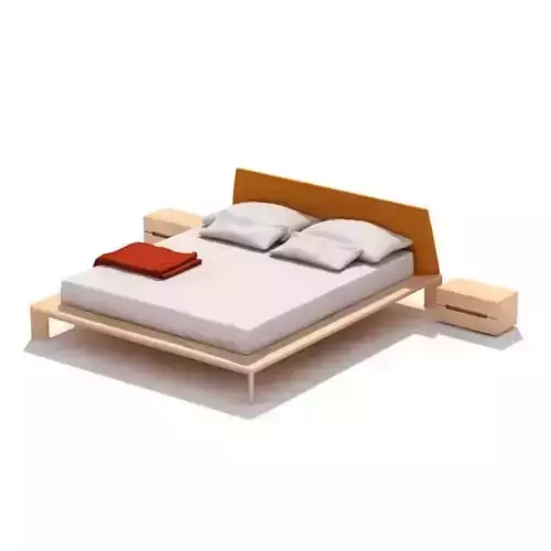 Modern Minimalisitc Bed Set With End Tables