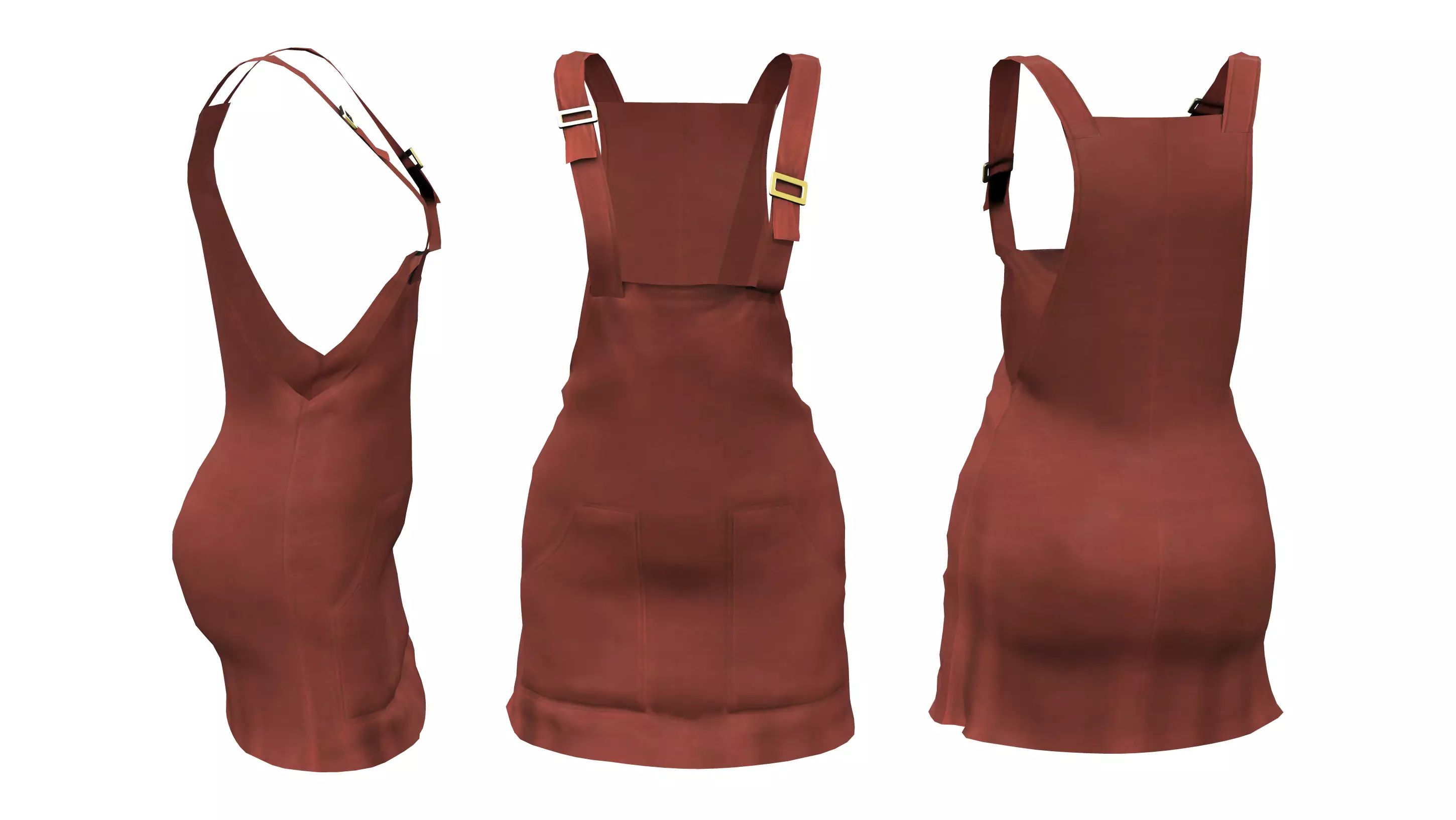 Dungaree Dress Low-poly 3D model