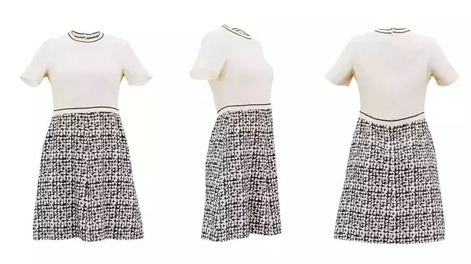 Pattern Dress Low-poly 3D model