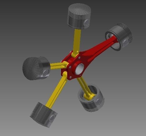 radial engine Free 3D model
