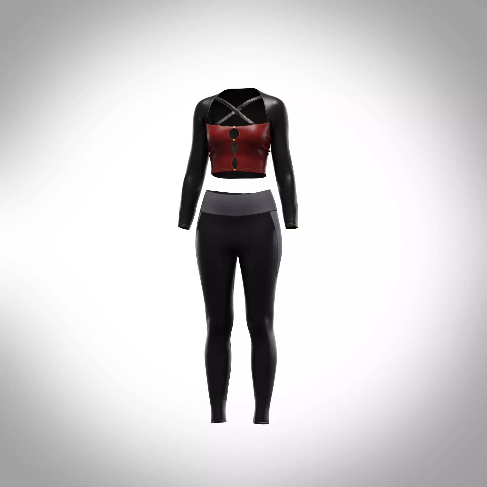 Womens cut out dress Low-poly 3D model_0