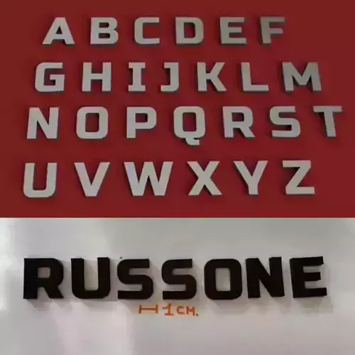 RUSSONE uppercase and lowercase 3D Letters STL FILE