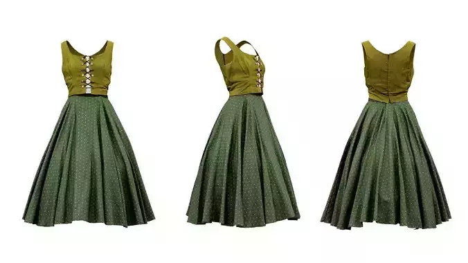 Oktoberfest Dress Bell Low-poly 3D model