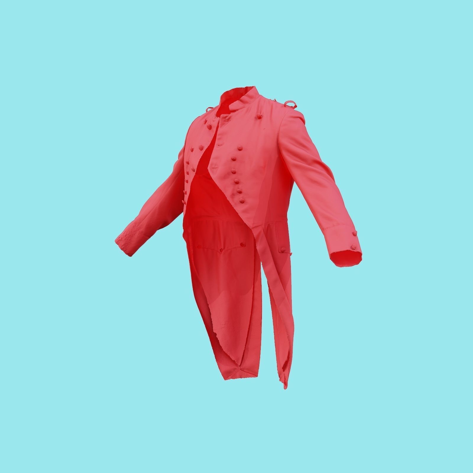 Napoleon Coat Open Low-poly 3D model_20