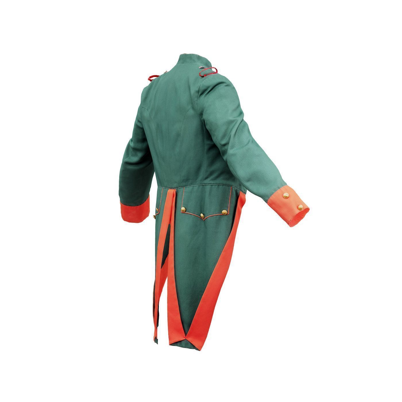 Napoleon Coat Open Low-poly 3D model_6