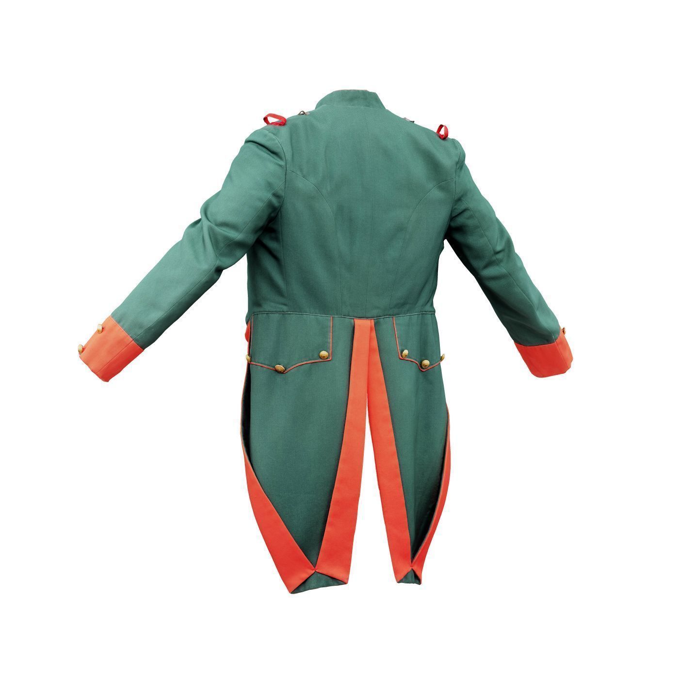 Napoleon Coat Open Low-poly 3D model_9