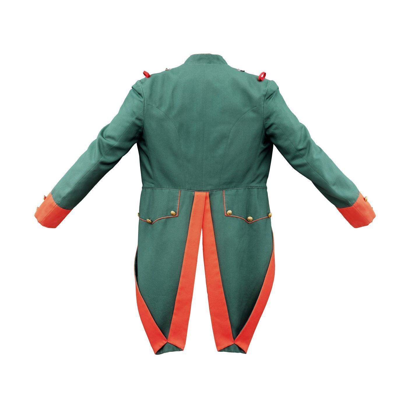 Napoleon Coat Open Low-poly 3D model_8