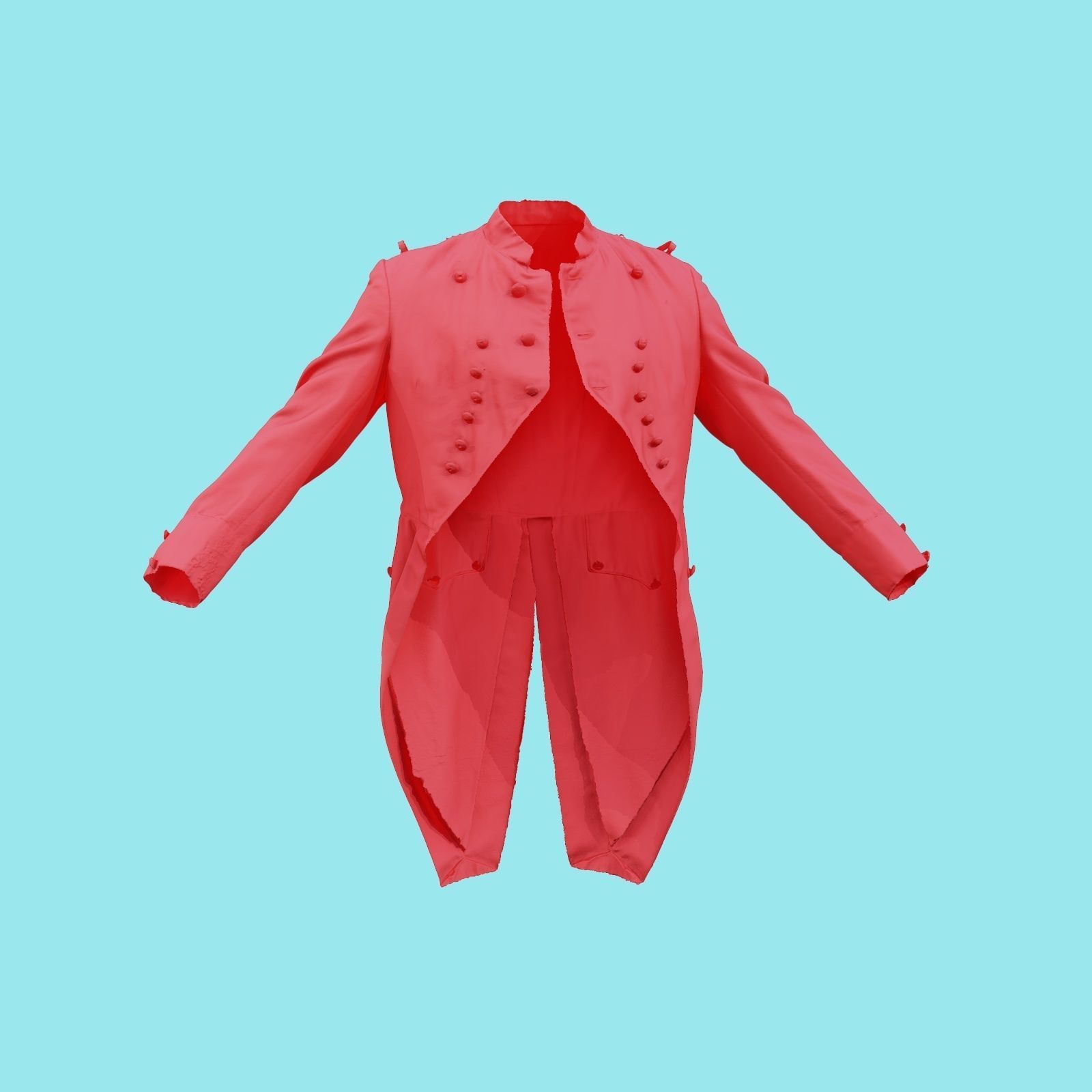 Napoleon Coat Open Low-poly 3D model_21